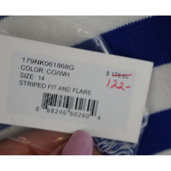 NWT‎ Milly Minis Blue White Striped Fit & Flare Dress Girls 14 - Picture 4 of 9